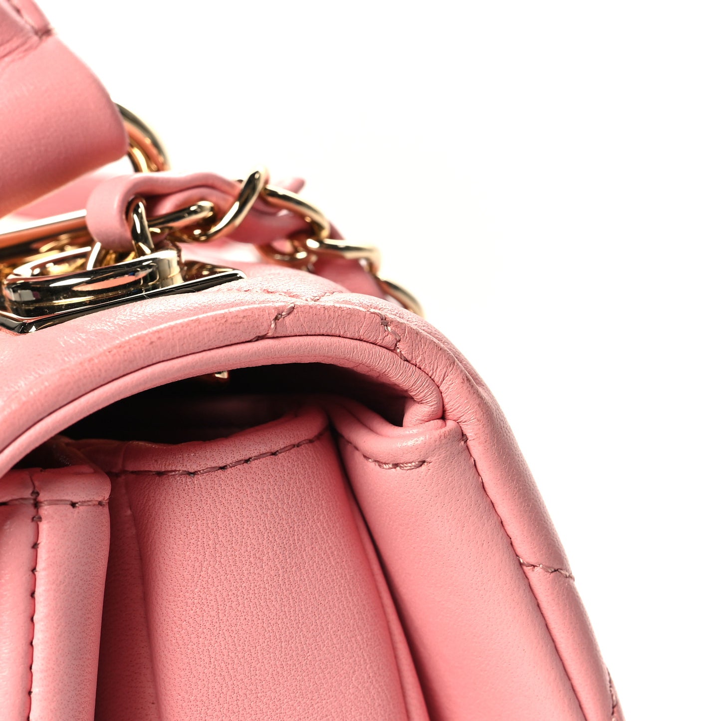Lambskin Quilted Small Trendy Chain CC Dual Handle Flap Bag Light Pink
