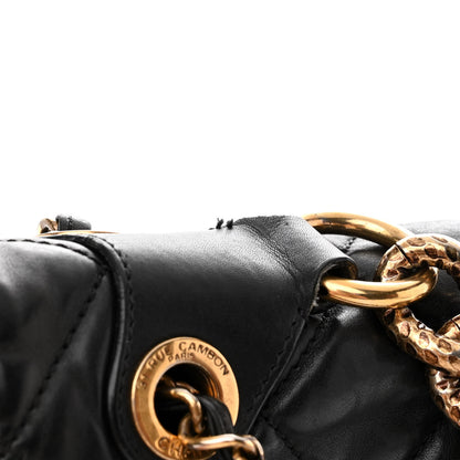 Chanel Aged Calfskin Quilted Medium Pondichery Flap Black 14 of 17
