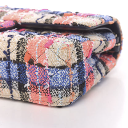 Chanel Tweed Quilted Medium Double Flap Blue Orange Yellow 9 of 11