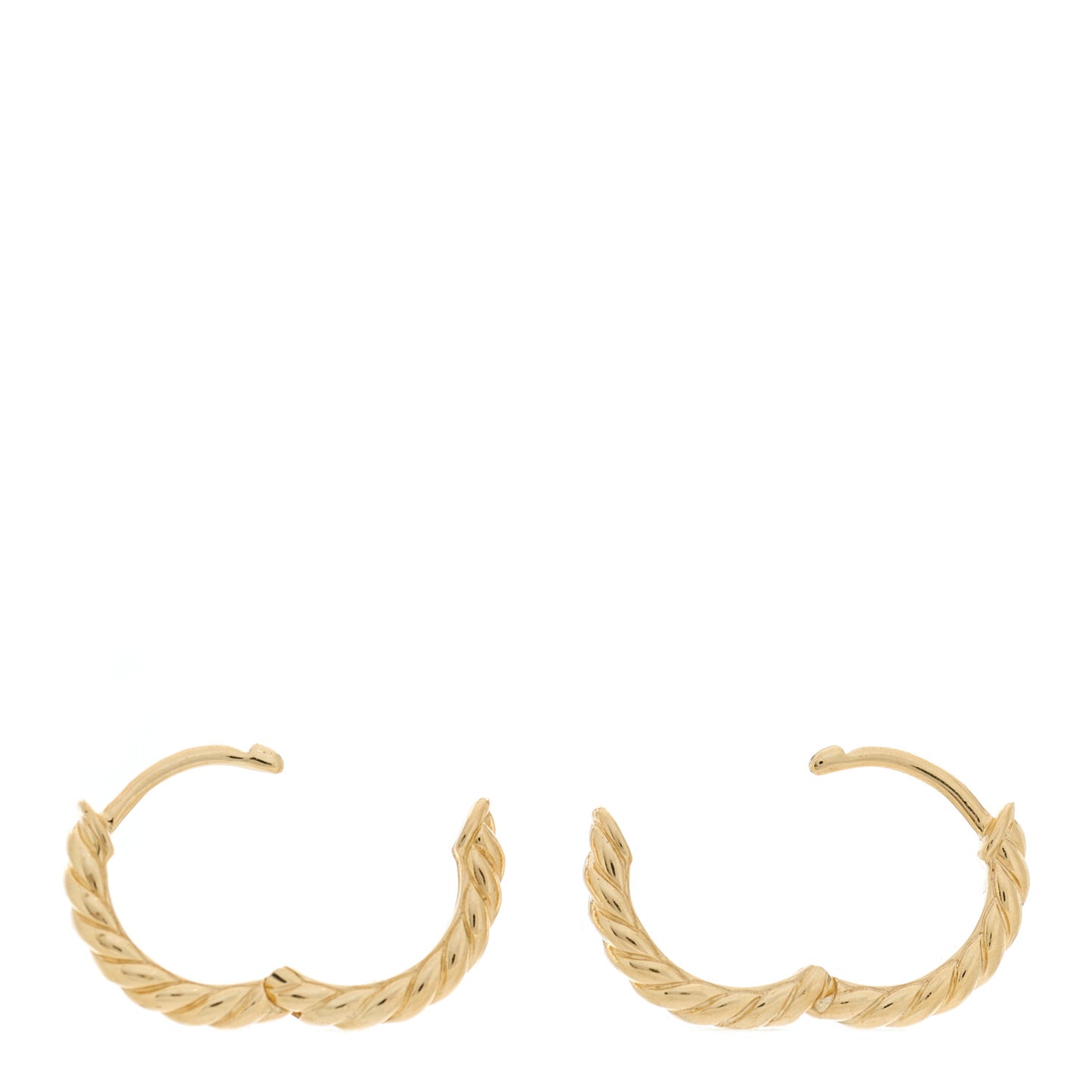 18K Yellow Gold Sculpted Cable Huggie Hoop Earrings