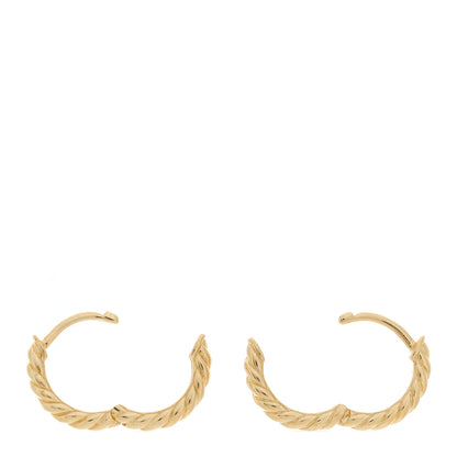 David Yurman 18K Yellow Gold Sculpted Cable Huggie Hoop Earrings 3 of 4