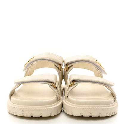 Christian Dior Lambskin Dioract 10mm Sandals 38 Off White 2 of 10