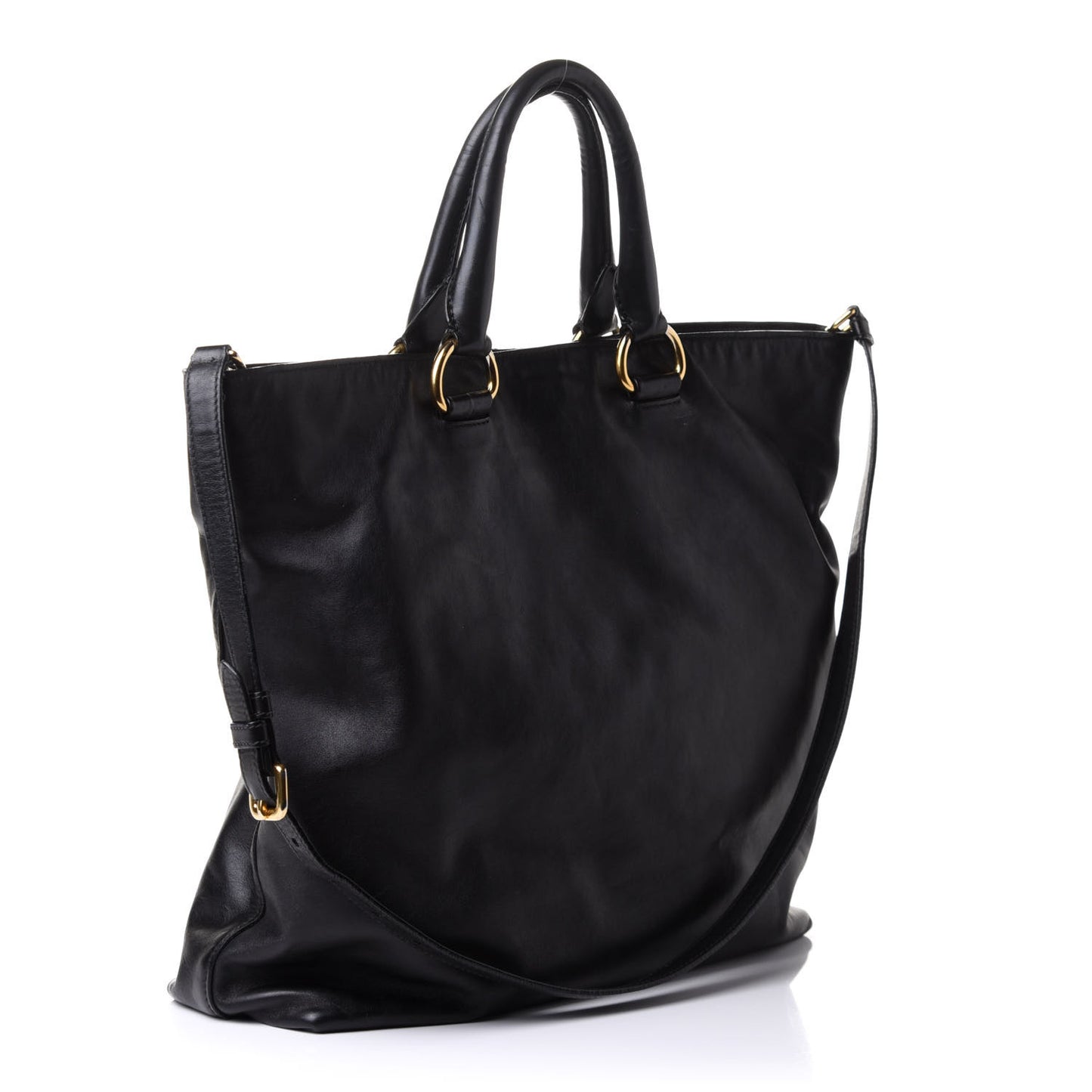 Soft Calf Shopping Tote Black
