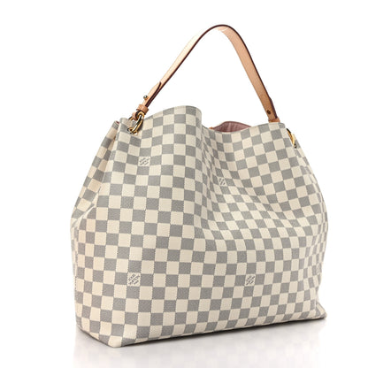 Louis Vuitton Damier Azur Graceful MM Rose Ballerine 3 of 9