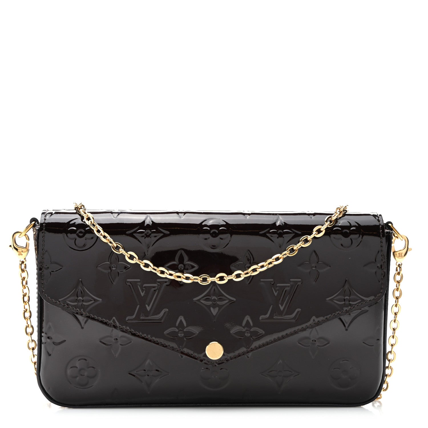 Louis Vuitton Vernis Pochette Felicie Chain Wallet Amarante 1 of 11