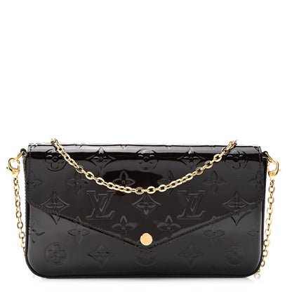 Louis Vuitton Vernis Pochette Felicie Chain Wallet Amarante 1 of 11