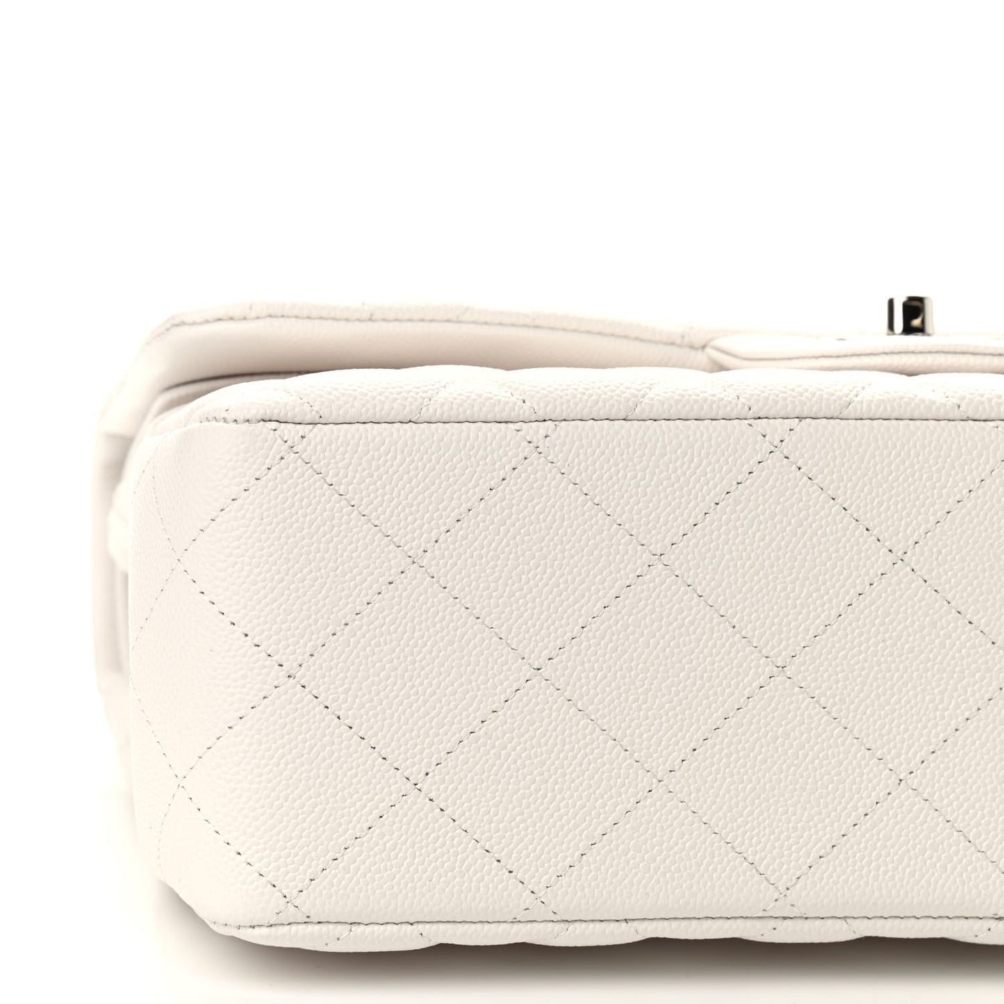 Caviar Quilted Jumbo Double Flap White
