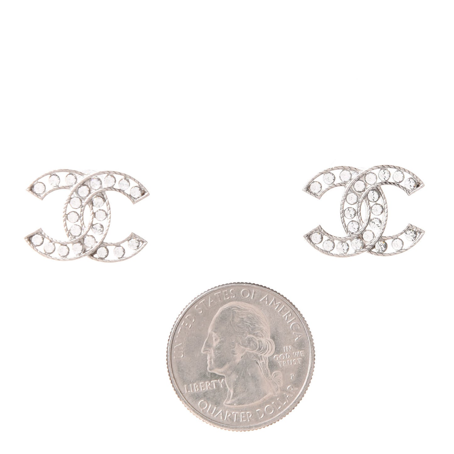 Crystal CC Earrings Silver
