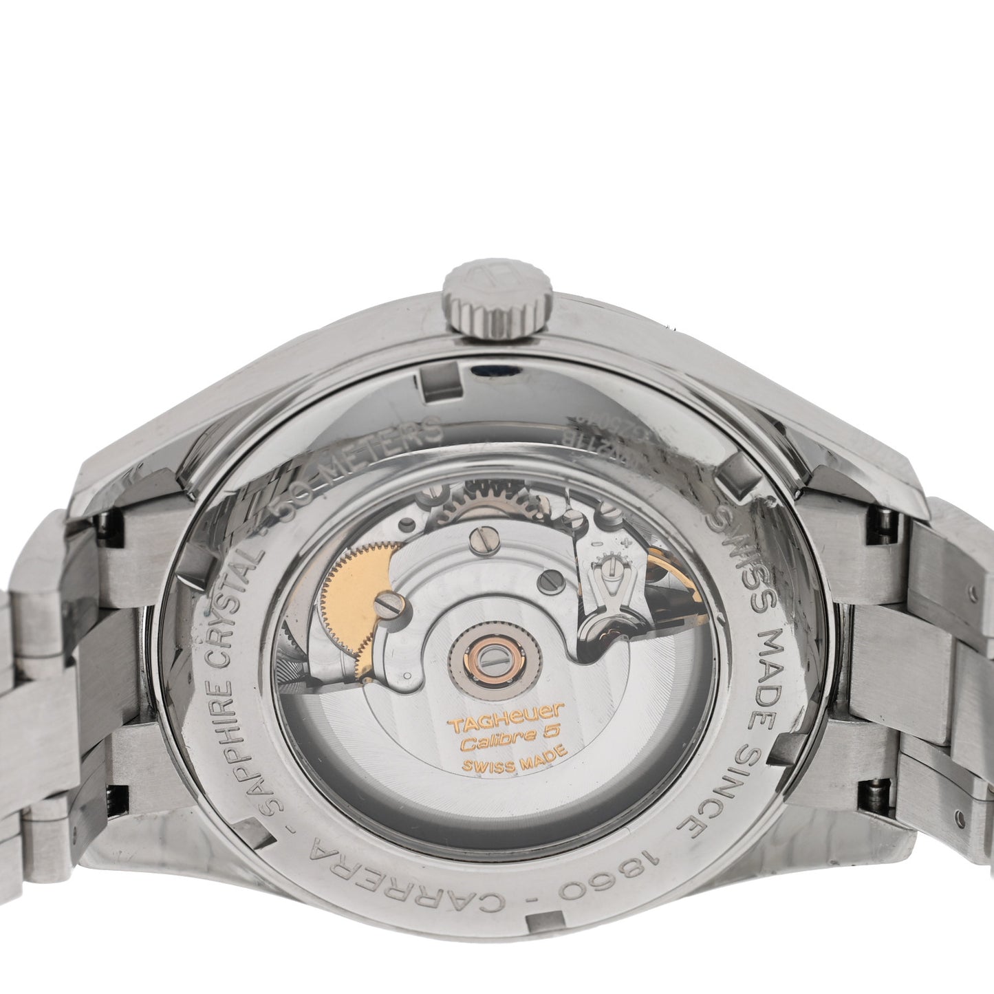Stainless Steel 38.5mm Carrera Calibre 5 Automatic Watch Black WV211B
