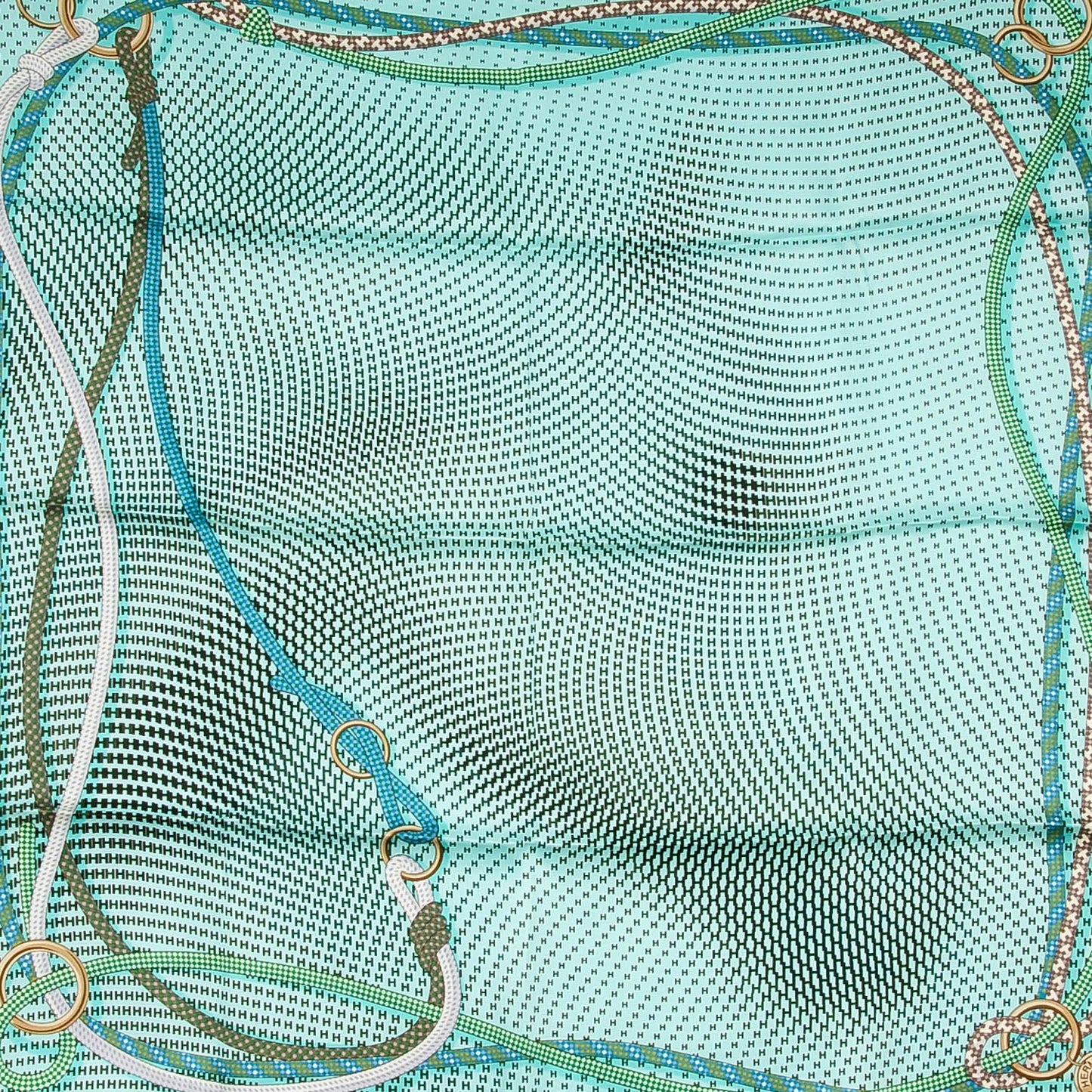 Silk Cheval Mirage Scarf 70 Vert Taupe Emeraude