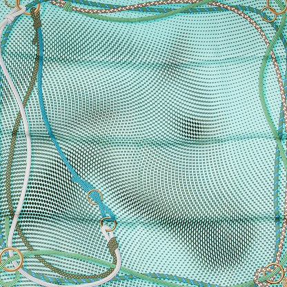 Hermes Silk Cheval Mirage Scarf 70 Vert Taupe Emeraude 1 of 7