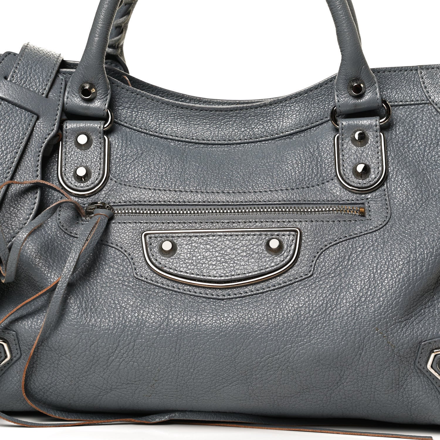Balenciaga Chevre Silver Metallic Edge Hardware City Bleu Acier 8 of 12