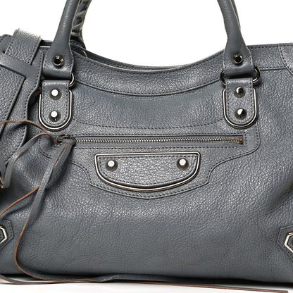 Balenciaga Chevre Silver Metallic Edge Hardware City Bleu Acier 8 of 12