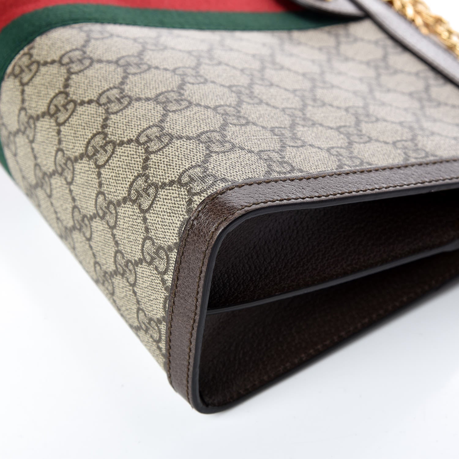 Gucci GG Supreme Monogram Web Medium Ophidia Chain Shoulder Bag Brown 10 of 13