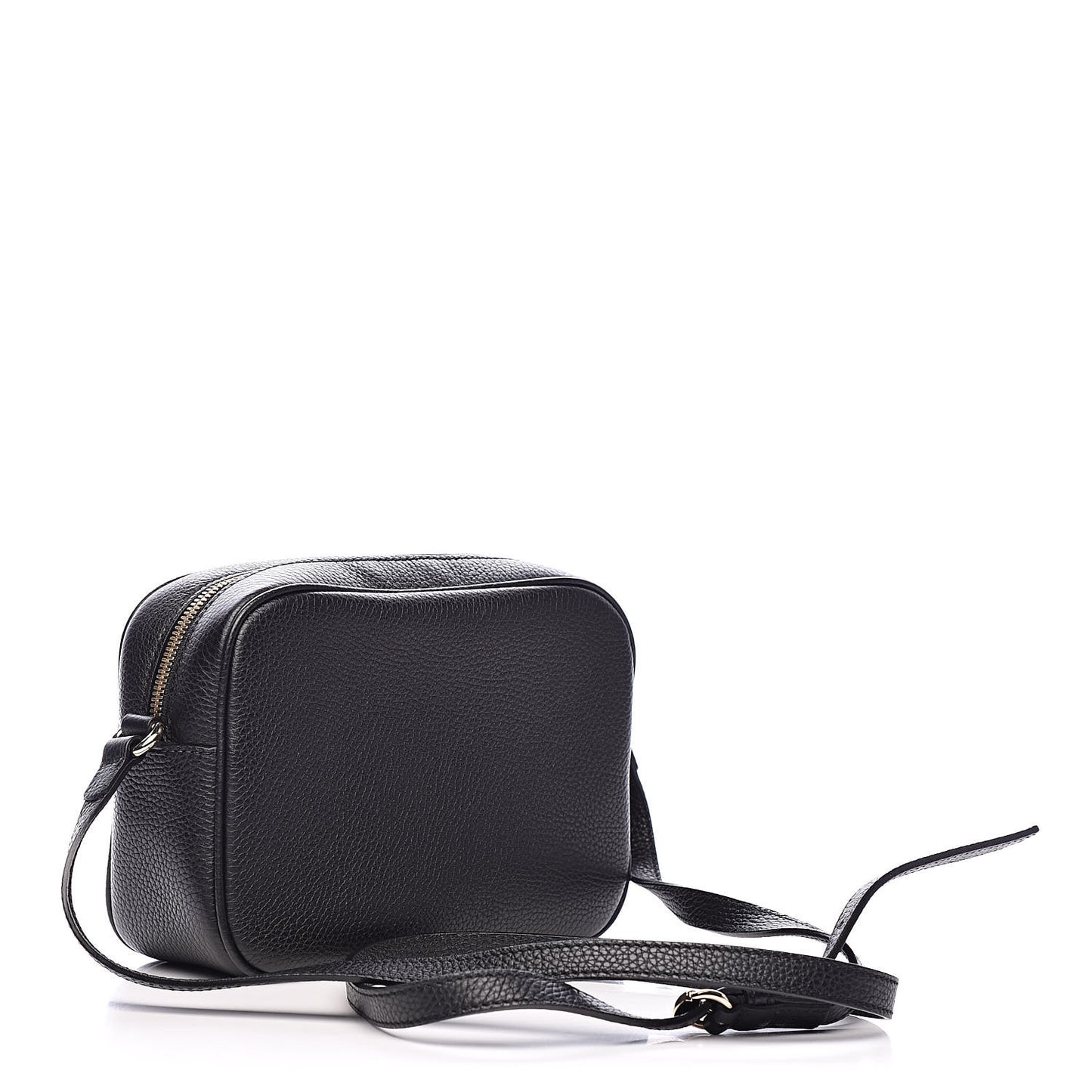Pebbled Calfskin Small Soho Disco Bag Black