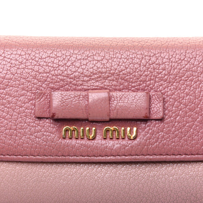 Miu Miu Goatskin Madras Bi-Color Continental Wallet Anticho Orchidea 17 of 26