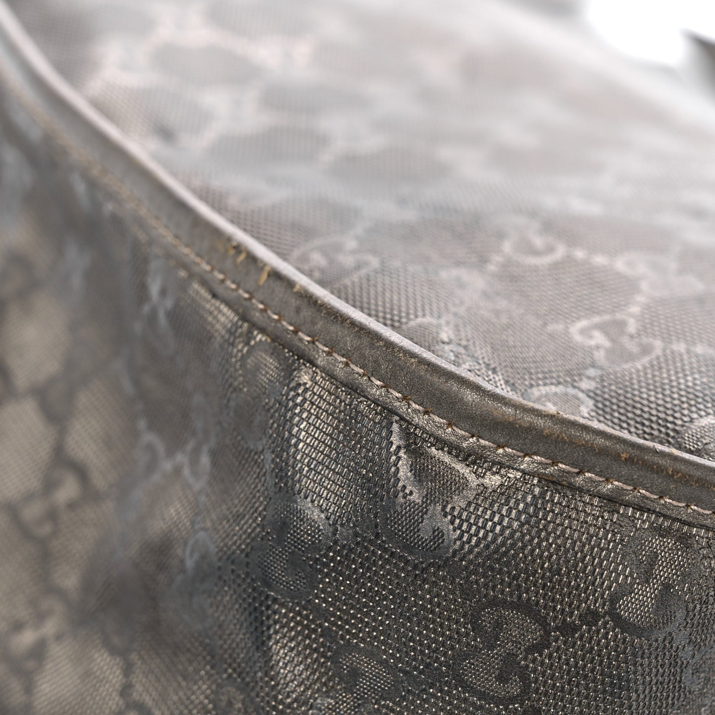 Imprime Monogram Medium Double Buckle Flap Messenger Bag Pewter