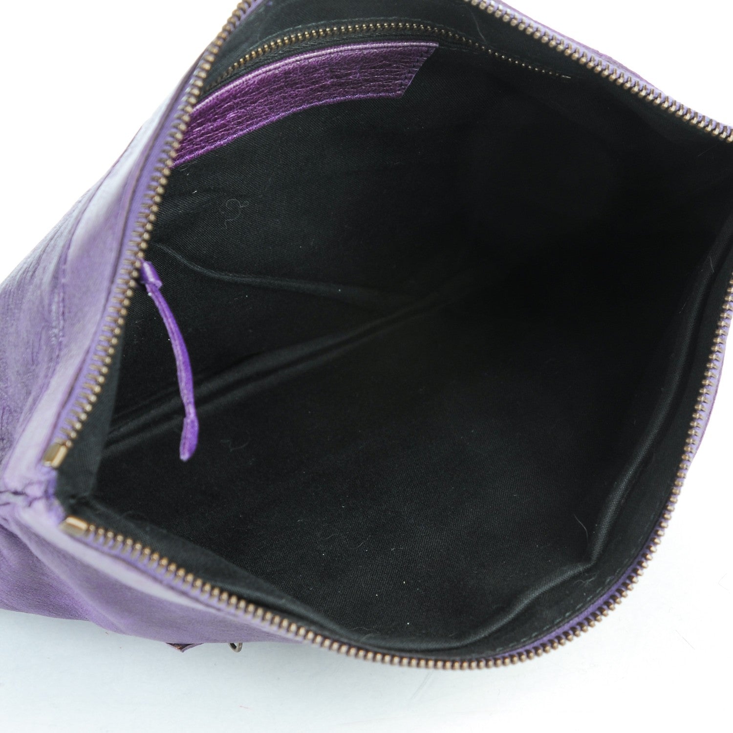 Balenciaga Chevre Classic Hardware Flat Handle Clutch Eggplant 5 of 8