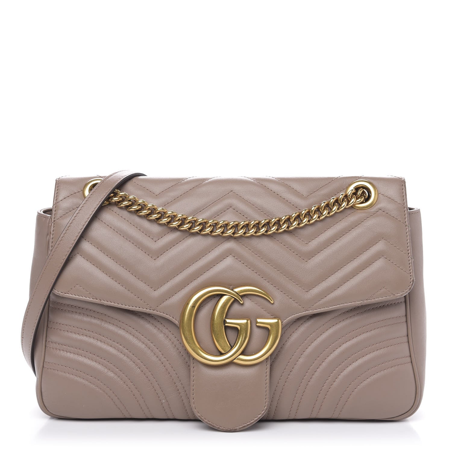 Gucci Calfskin Matelasse Medium GG Marmont Shoulder Bag Porcelain Rose 1 of 18