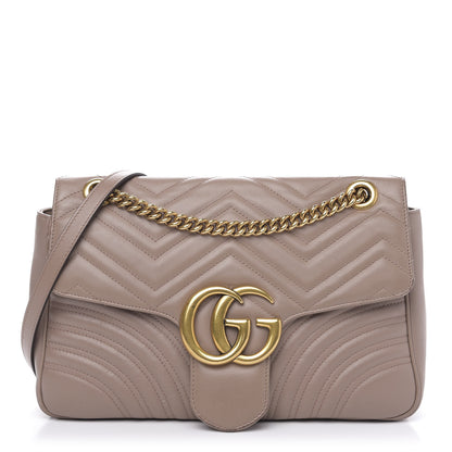 Gucci Calfskin Matelasse Medium GG Marmont Shoulder Bag Porcelain Rose 1 of 18
