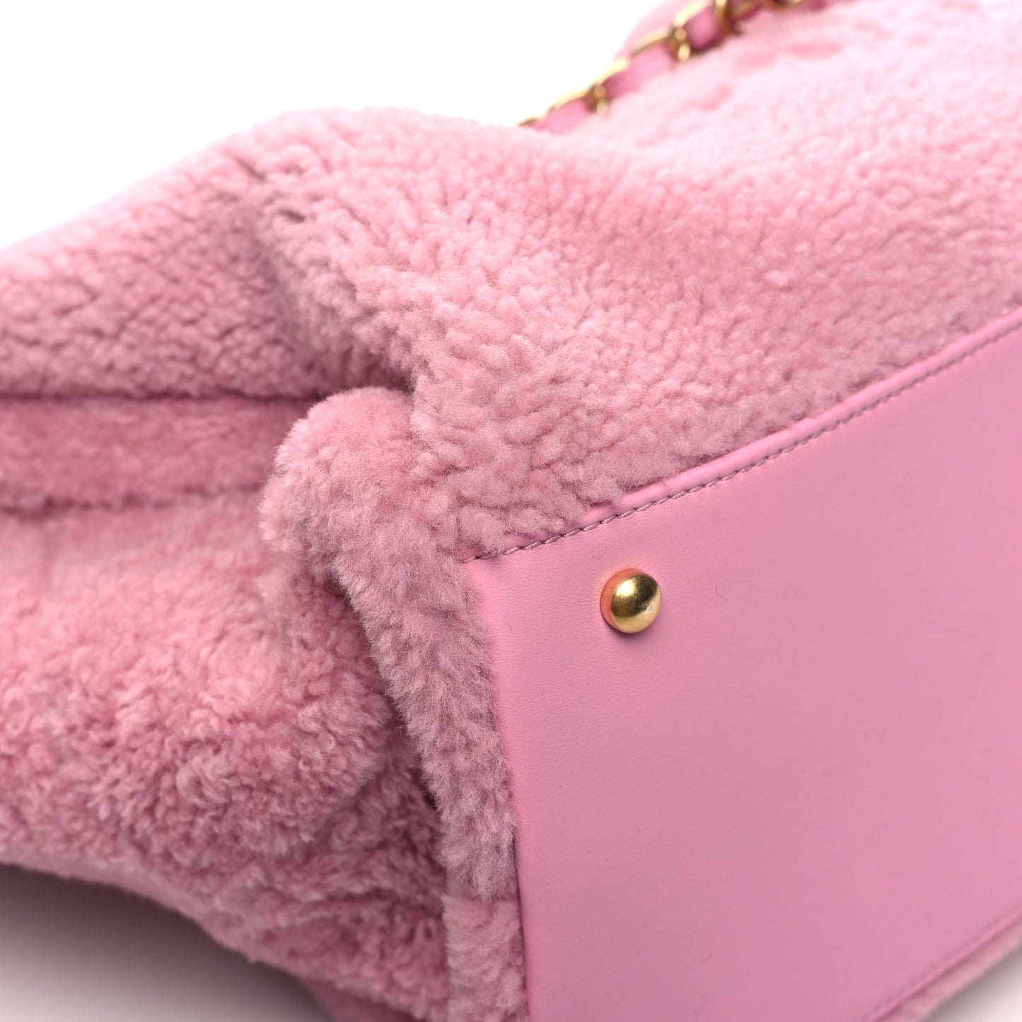 Shearling Lambskin Medium Deauville Tote Pink