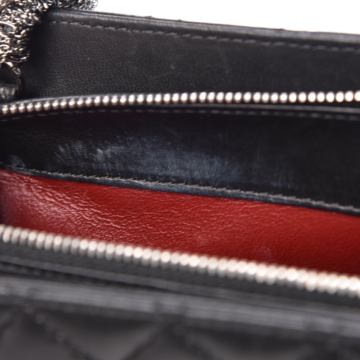 Chanel Lambskin Quilted Pearl Chain Wrist Wallet Black 10 of 10