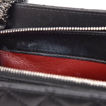 Chanel Lambskin Quilted Pearl Chain Wrist Wallet Black 10 of 10