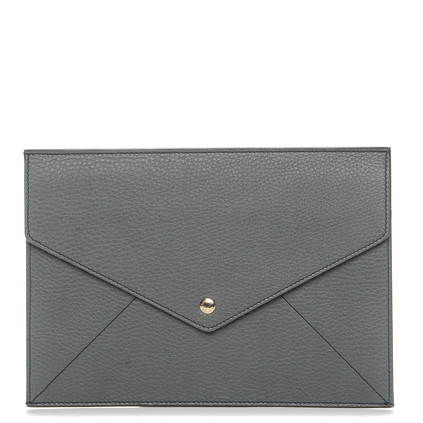 Pebbled Calfskin Soho Document Holder Grey