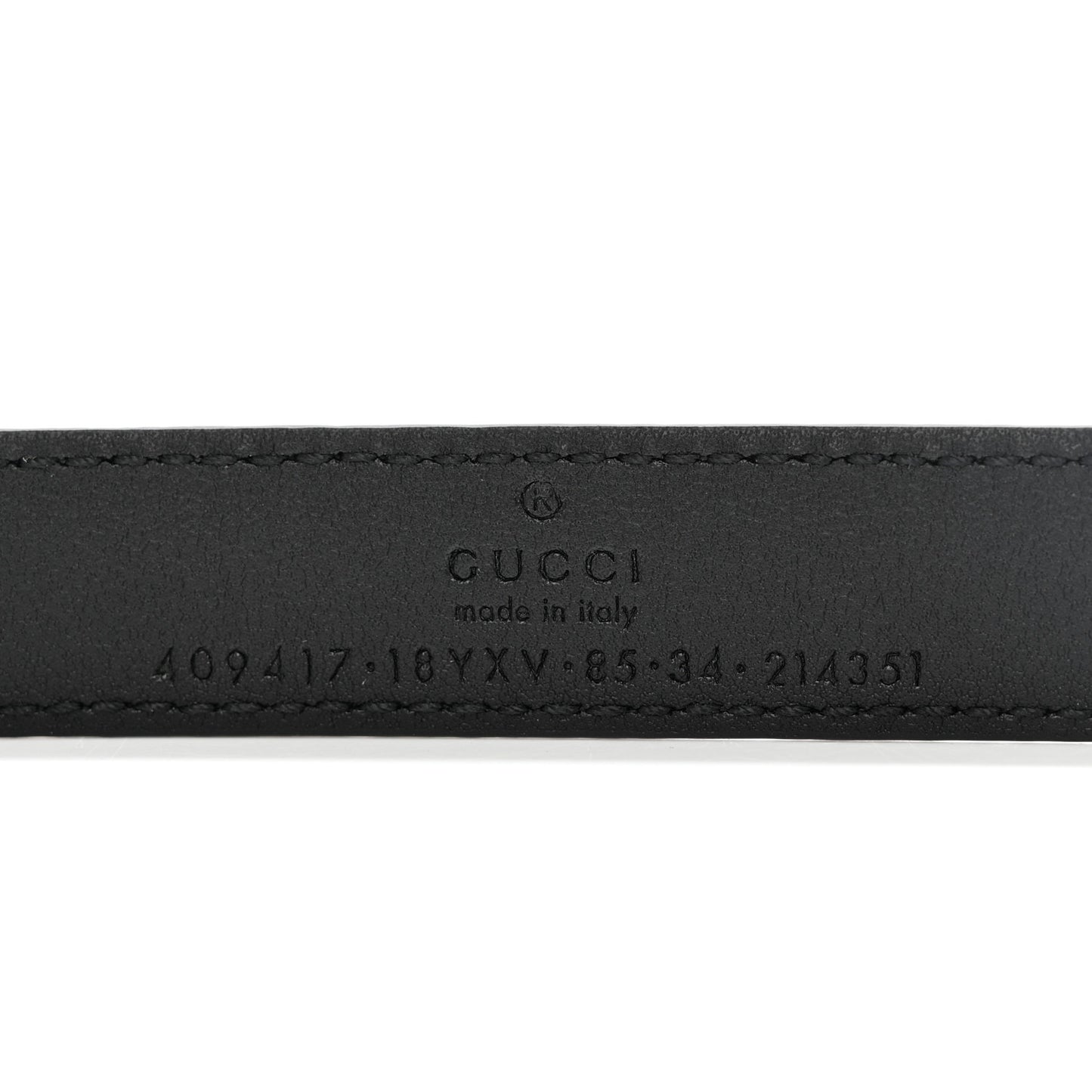 Azalea Calfskin Enamel Monochrome Double G 20mm Belt 85 34 Black