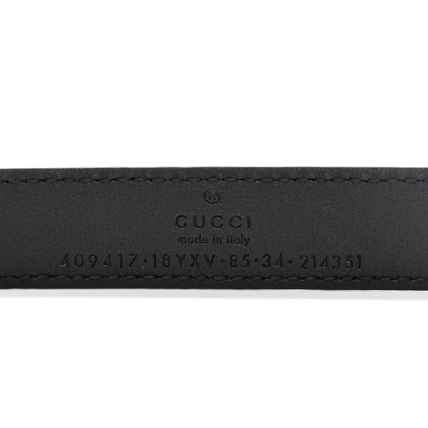 Gucci Azalea Calfskin Enamel Monochrome Double G 20mm Belt 85 34 Black 3 of 5
