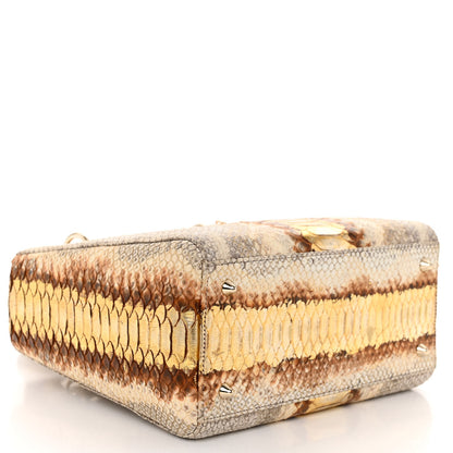 Christian Dior Metallic Snakeskin Medium Lady Dior Beige Gold 4 of 11