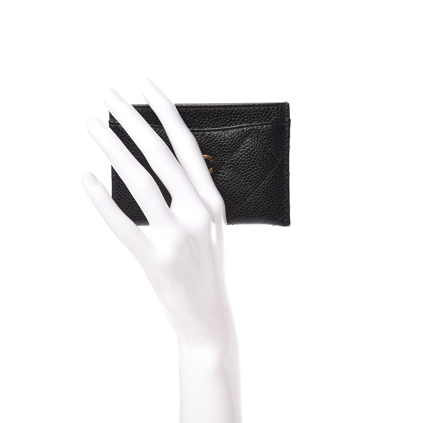 Caviar Quilted Card Holder Black