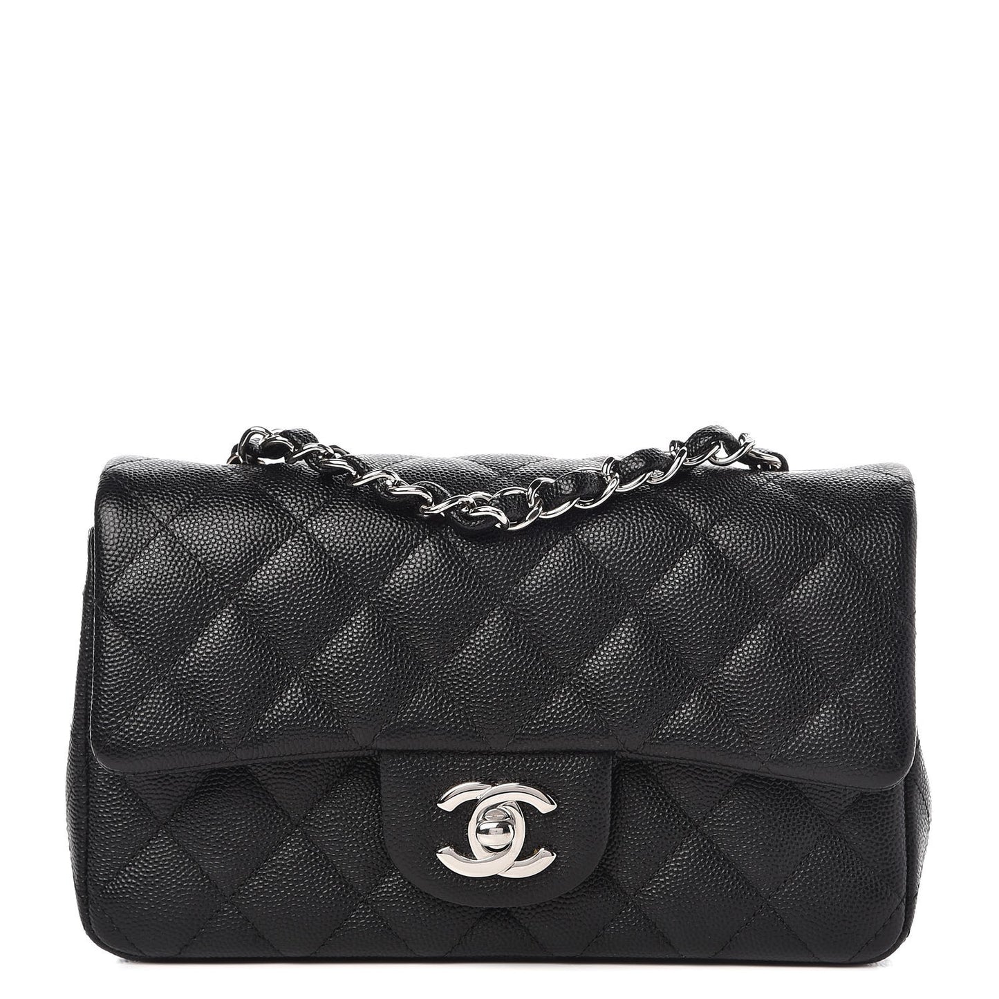 Caviar Quilted Mini Rectangular Flap Black