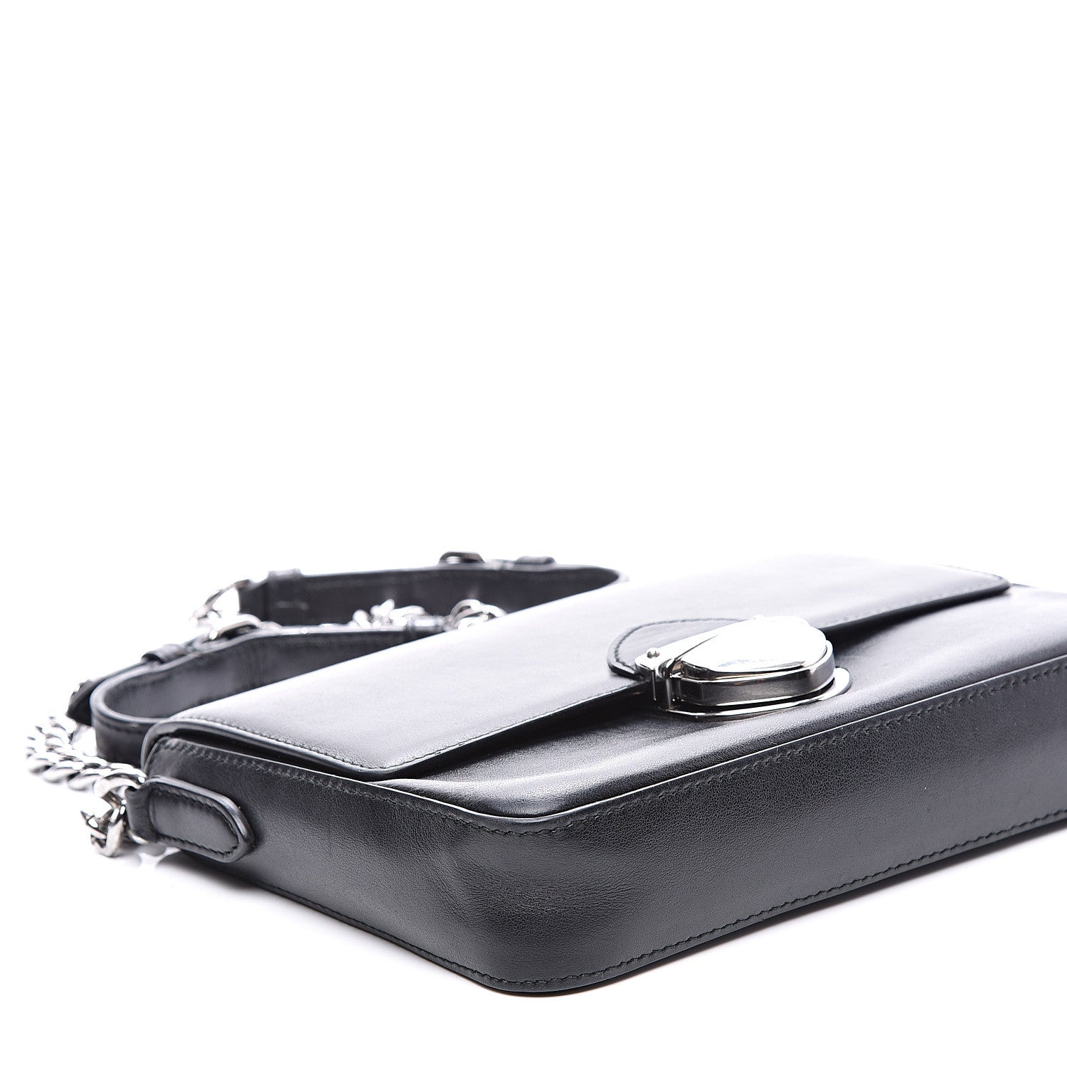 Prada Soft Calfskin Chain Flap Black 7 of 9