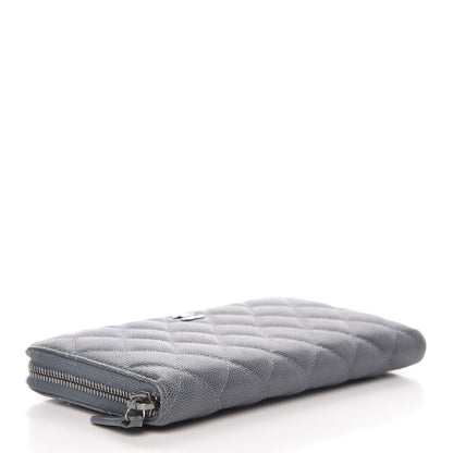 Chanel Caviar Quilted Large Gusset Zip Around Wallet Grey 4 of 13