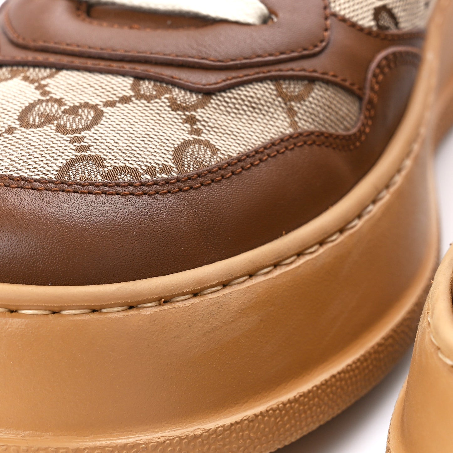 Calfskin GG Monogram Womens Platform 55mm Sneakers 42 Hezelnut Beige Ebony Mystic White