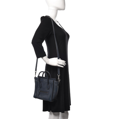 Celine Drummed Calfskin Nano Luggage Orage 2 of 13