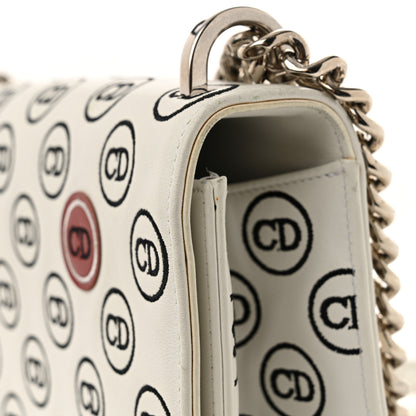 Christian Dior Calfskin Printed Medium Diorama Flap Bag White 14 of 14