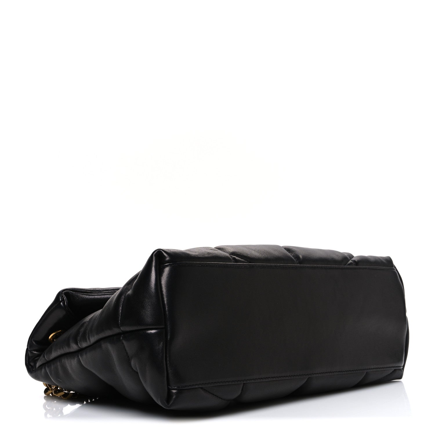 Saint Laurent Lambskin Quilted Medium Loulou Puffer Monogram Chain Satchel Black 4 of 10