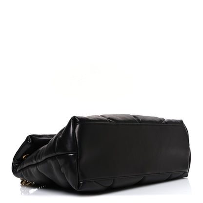 Saint Laurent Lambskin Quilted Medium Loulou Puffer Monogram Chain Satchel Black 4 of 10
