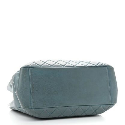Chanel Caviar Quilted Grand Shopping Tote GST Blue 3 of 14