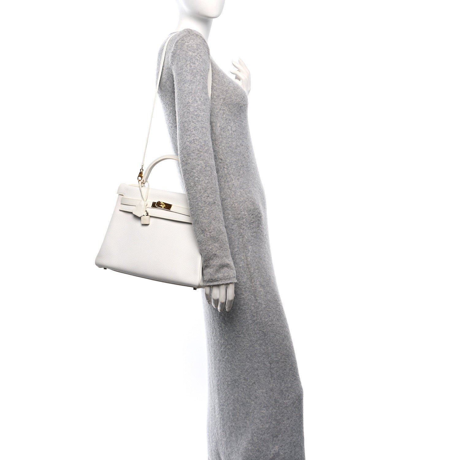 Hermes Taurillon Clemence Kelly Retourne 32 White 2 of 11