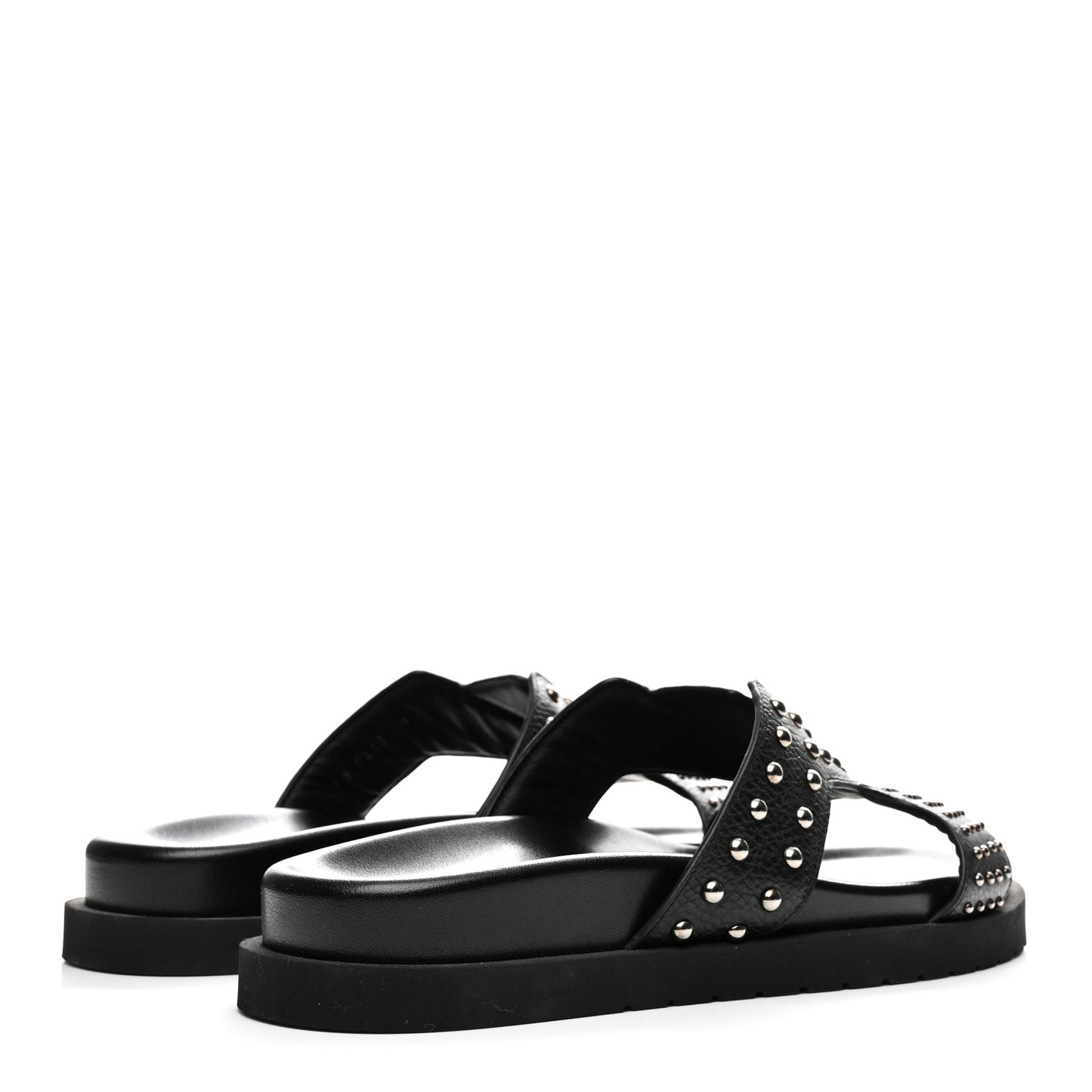 Calfskin Mens LV Studded Oasis Mules 9 Black