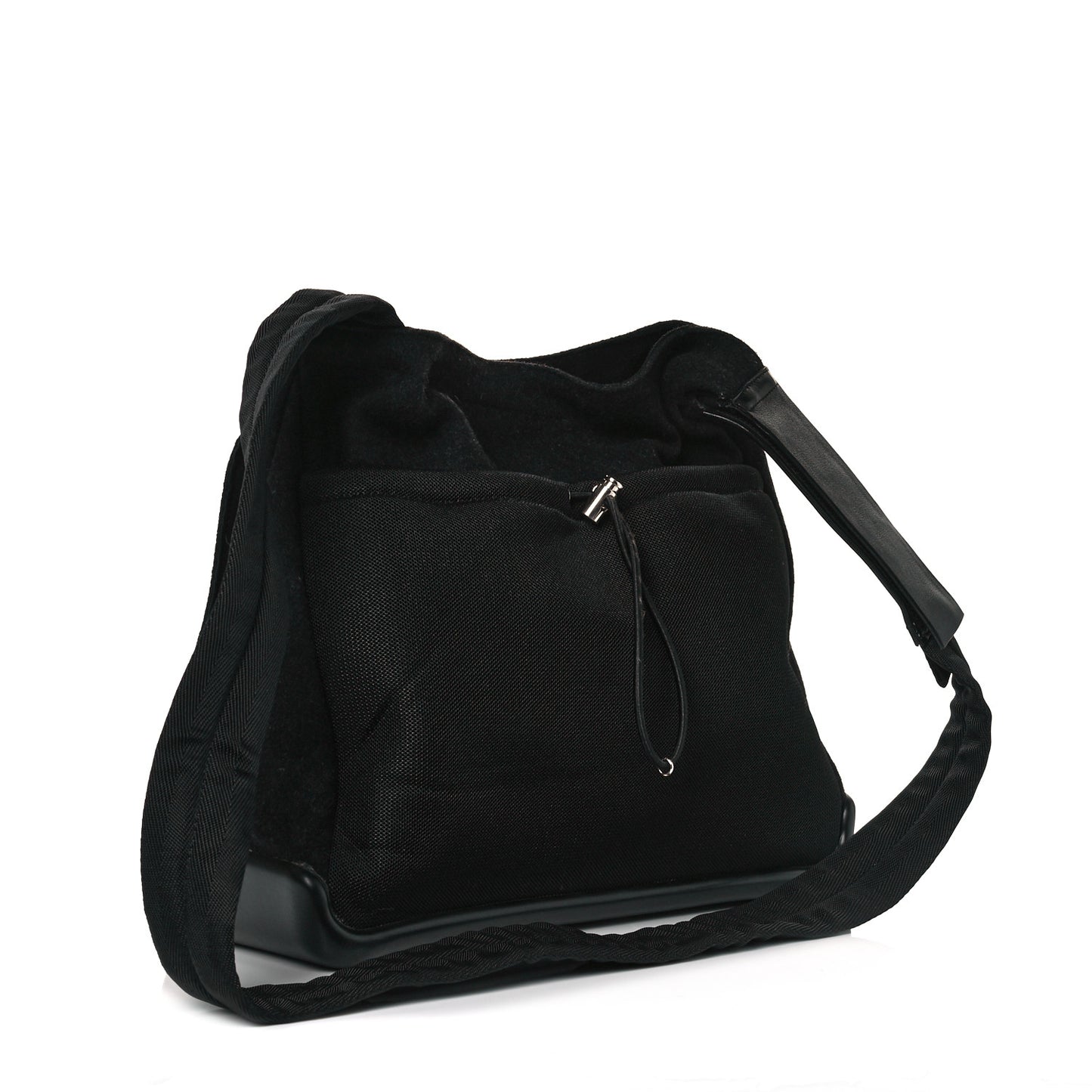 Wool Messenger Satchel Black