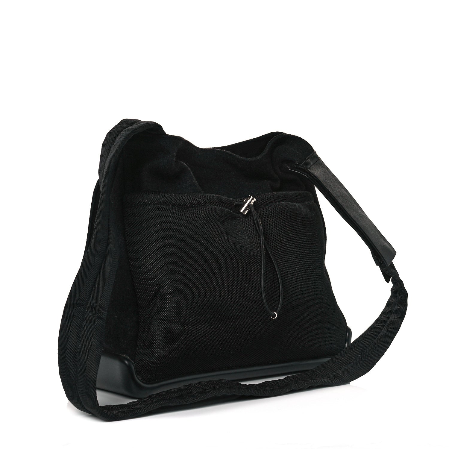 Prada Wool Messenger Satchel Black 2 of 11