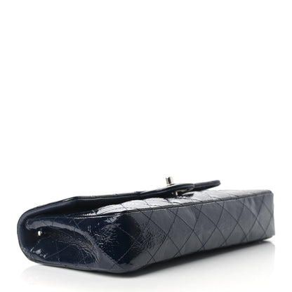 Chanel Distressed Patent Quilted East West Flap Navy Blue 4 of 15