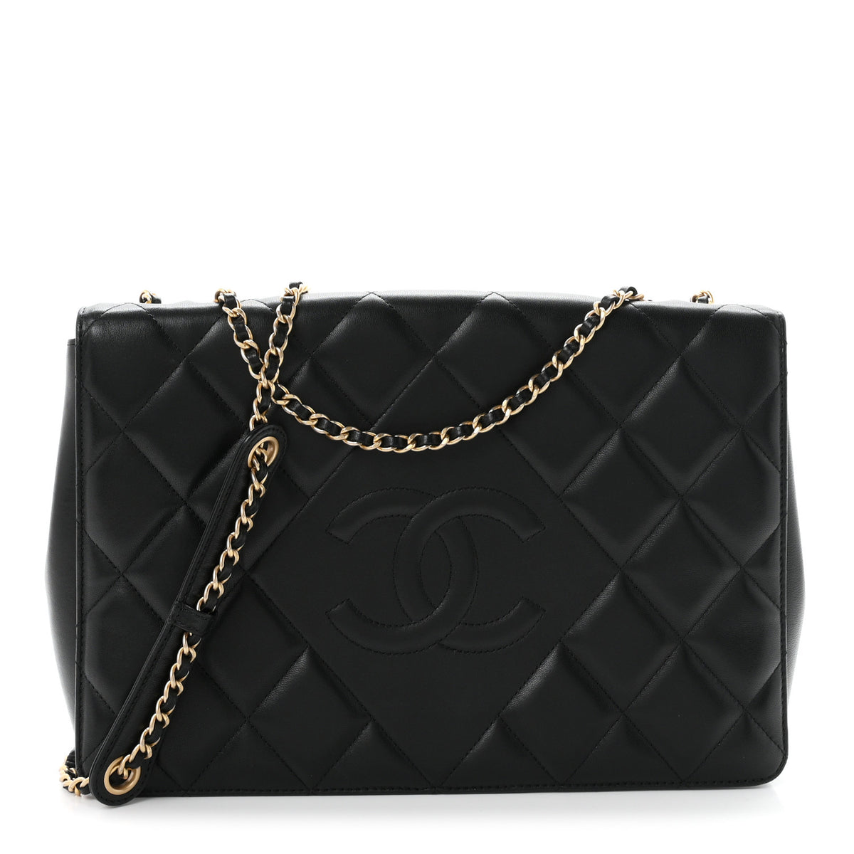 Lambskin Quilted Medium Diamond CC Flap Black