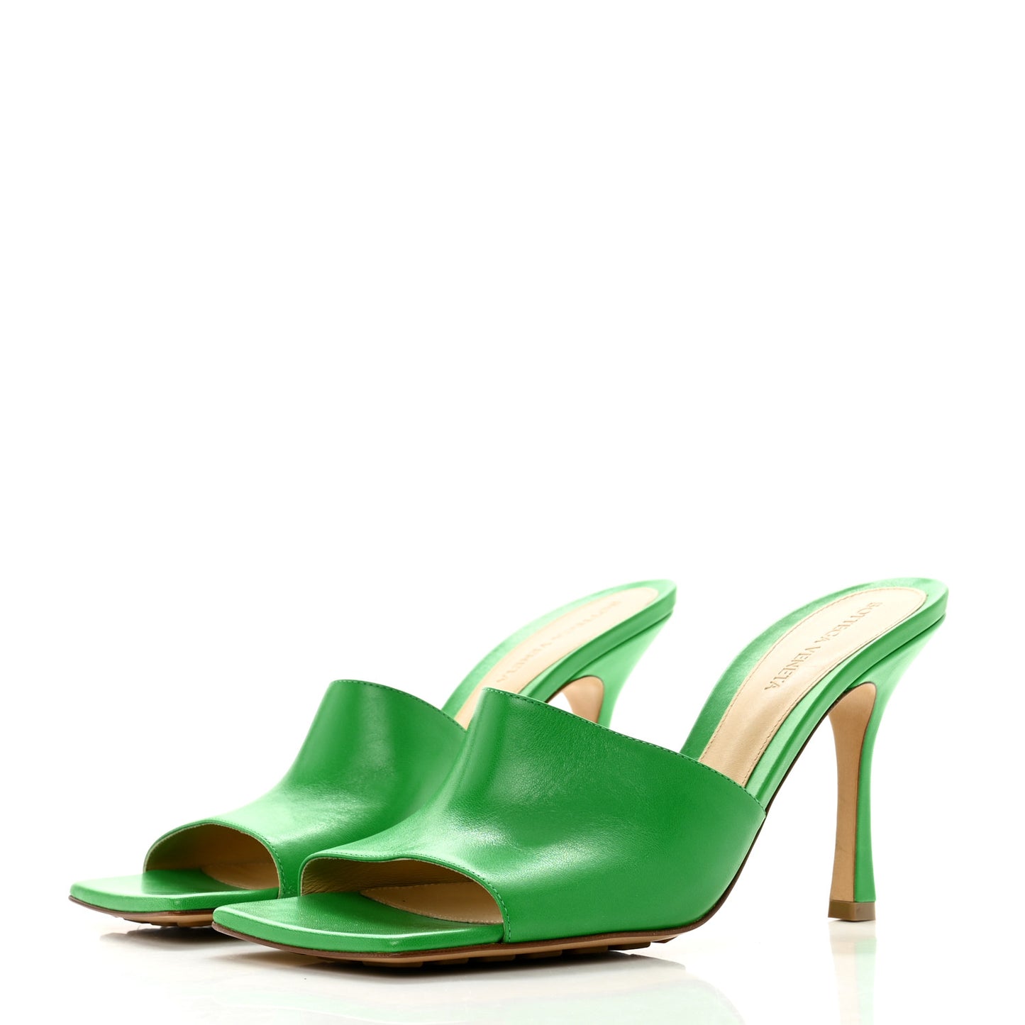 Lambskin Stretch Mule Sandals 40 Grass