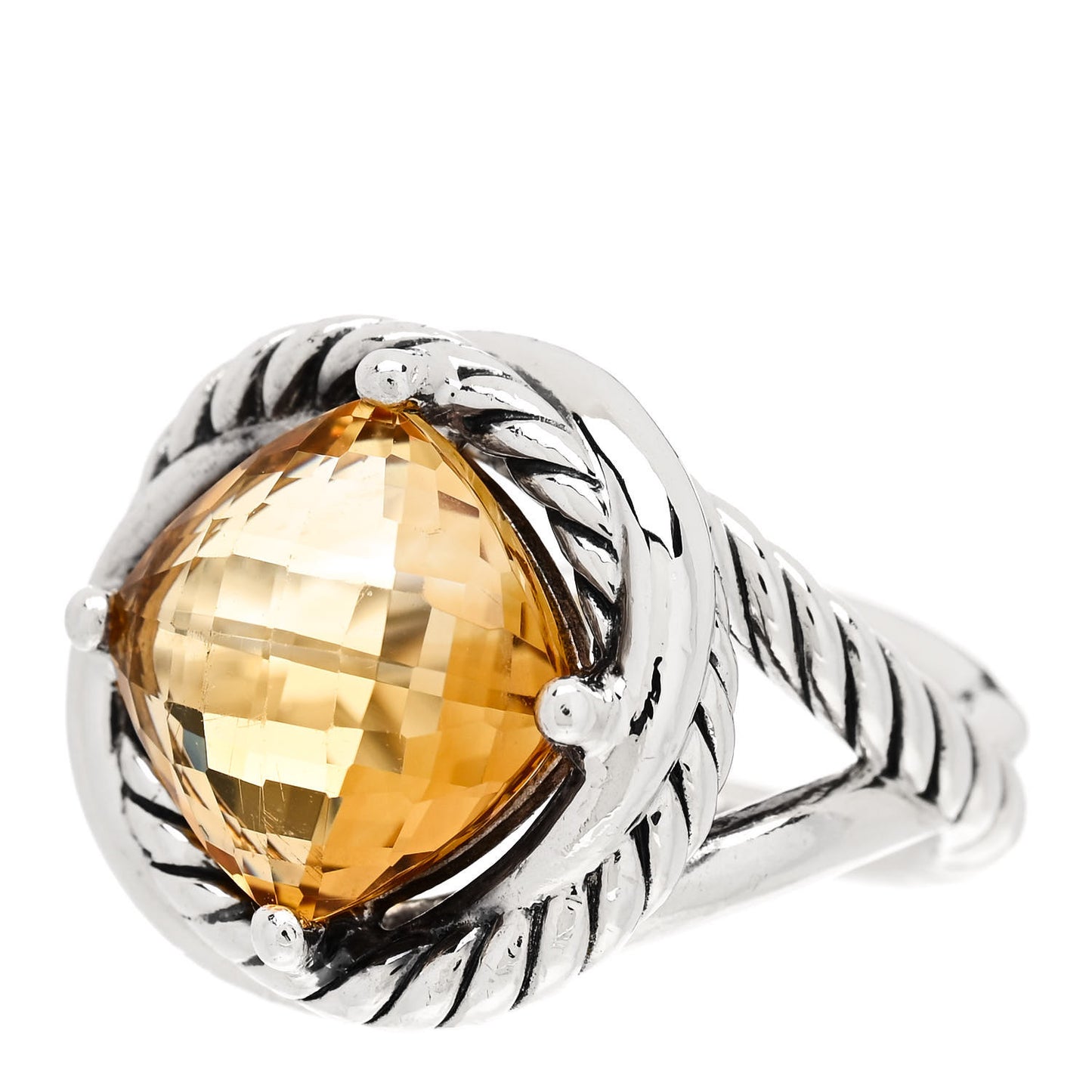 Sterling Silver Citrine 11mm Infinity Ring 52 6