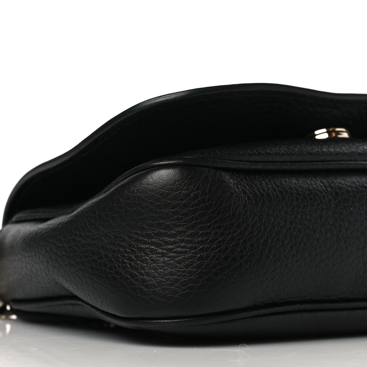 Pebbled Calfskin Small Soho Flap Crossbody Black